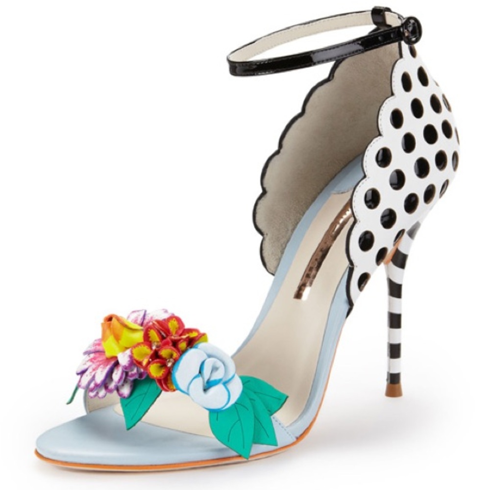 Sophia Webster Black and White Stiletto Heels with Polka Dots